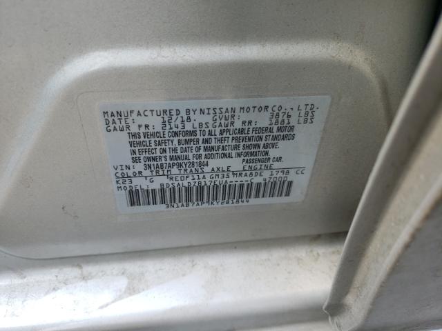 Photo 9 VIN: 3N1AB7AP9KY281844 - NISSAN SENTRA S 