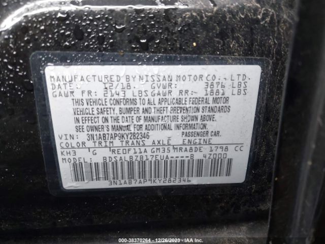 Photo 8 VIN: 3N1AB7AP9KY282346 - NISSAN SENTRA 