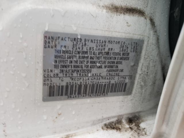 Photo 9 VIN: 3N1AB7AP9KY282959 - NISSAN SENTRA S 