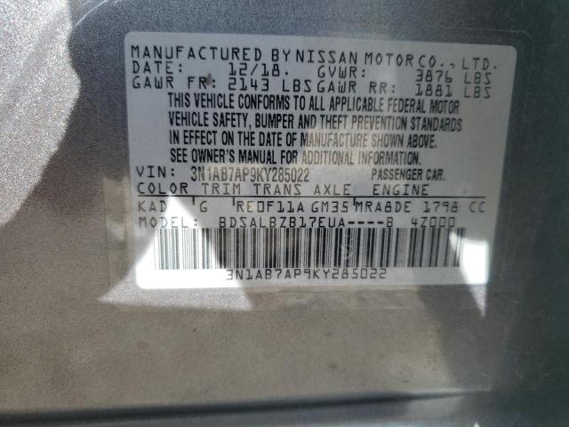 Photo 11 VIN: 3N1AB7AP9KY285022 - NISSAN SENTRA 