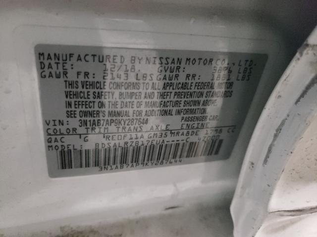 Photo 9 VIN: 3N1AB7AP9KY287644 - NISSAN SENTRA S 