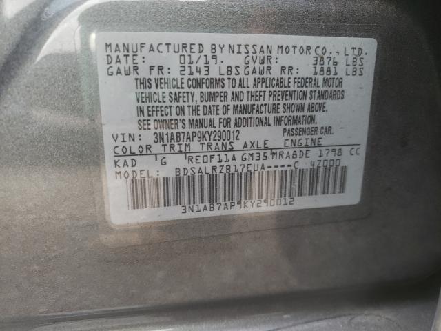 Photo 9 VIN: 3N1AB7AP9KY290012 - NISSAN SENTRA S 