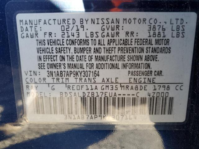 Photo 11 VIN: 3N1AB7AP9KY307164 - NISSAN SENTRA 