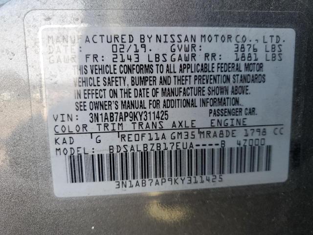 Photo 11 VIN: 3N1AB7AP9KY311425 - NISSAN SENTRA S 