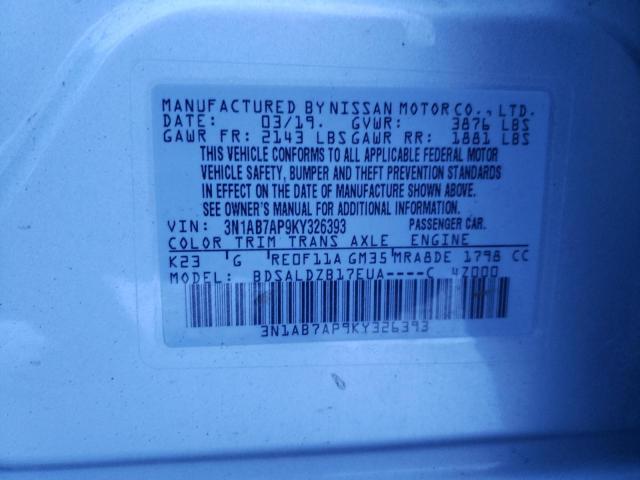 Photo 11 VIN: 3N1AB7AP9KY326393 - NISSAN SENTRA 