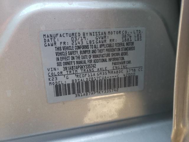 Photo 9 VIN: 3N1AB7AP9KY335742 - NISSAN SENTRA S 