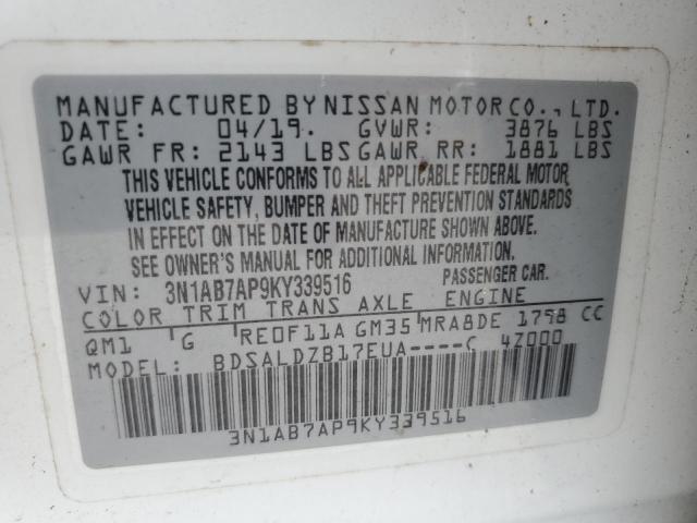 Photo 11 VIN: 3N1AB7AP9KY339516 - NISSAN SENTRA 