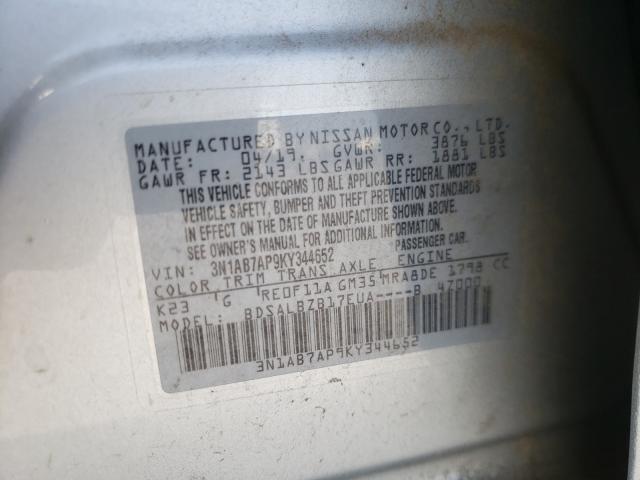 Photo 9 VIN: 3N1AB7AP9KY344652 - NISSAN SENTRA S 