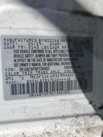 Photo 11 VIN: 3N1AB7AP9KY346403 - NISSAN SENTRA S 