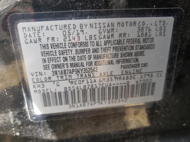 Photo 9 VIN: 3N1AB7AP9KY352542 - NISSAN SENTRA S 