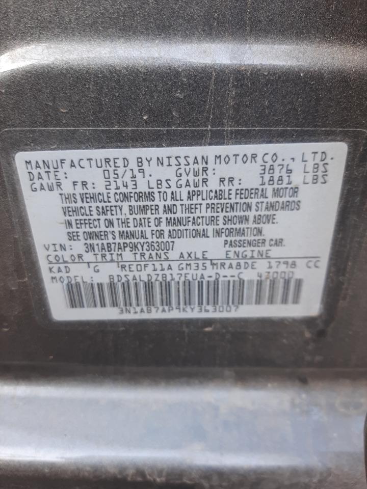 Photo 11 VIN: 3N1AB7AP9KY363007 - NISSAN SENTRA 