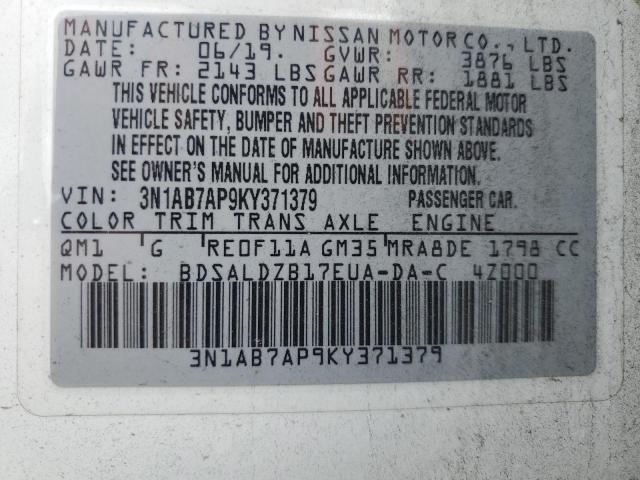 Photo 11 VIN: 3N1AB7AP9KY371379 - NISSAN SENTRA S 