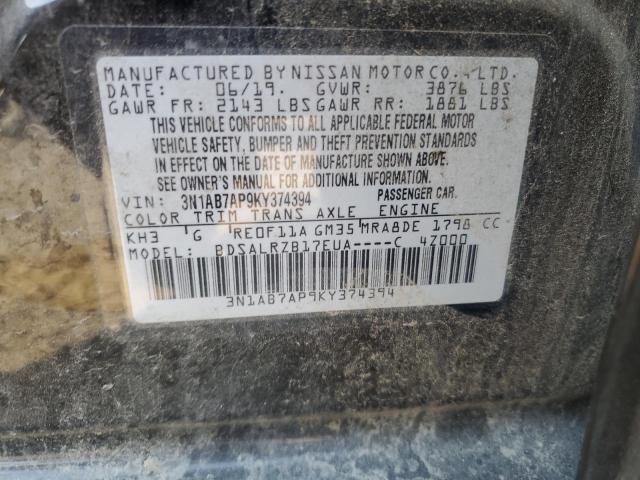 Photo 11 VIN: 3N1AB7AP9KY374394 - NISSAN SENTRA 