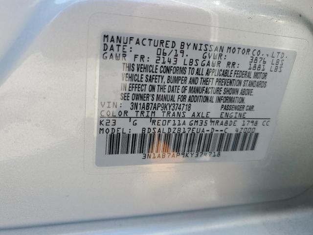 Photo 11 VIN: 3N1AB7AP9KY374718 - NISSAN SENTRA S 