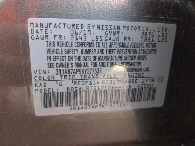 Photo 9 VIN: 3N1AB7AP9KY377537 - NISSAN SENTRA S 