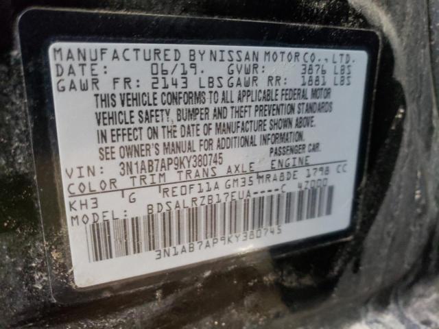 Photo 11 VIN: 3N1AB7AP9KY380745 - NISSAN SENTRA S 