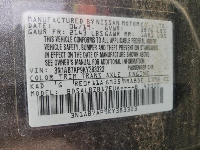 Photo 11 VIN: 3N1AB7AP9KY383323 - NISSAN SENTRA S 