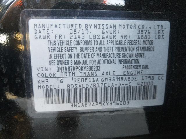 Photo 9 VIN: 3N1AB7AP9KY396203 - NISSAN SENTRA S 