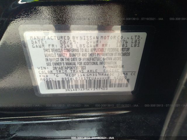 Photo 8 VIN: 3N1AB7AP9KY397903 - NISSAN SENTRA 