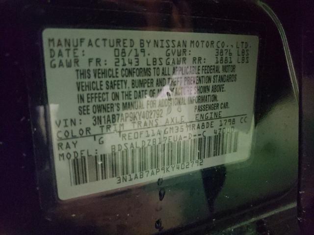 Photo 9 VIN: 3N1AB7AP9KY402792 - NISSAN SENTRA S 