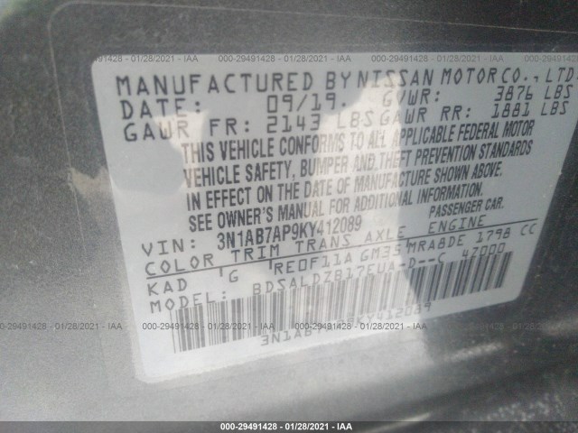 Photo 8 VIN: 3N1AB7AP9KY412089 - NISSAN SENTRA 