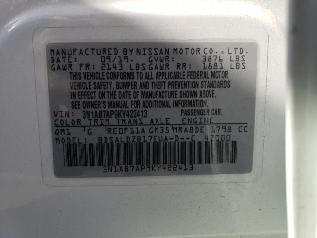 Photo 12 VIN: 3N1AB7AP9KY422413 - NISSAN SENTRA S 