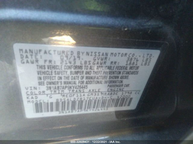 Photo 8 VIN: 3N1AB7AP9KY426445 - NISSAN SENTRA 