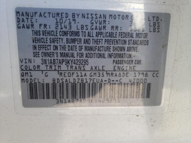 Photo 12 VIN: 3N1AB7AP9KY429295 - NISSAN SENTRA 