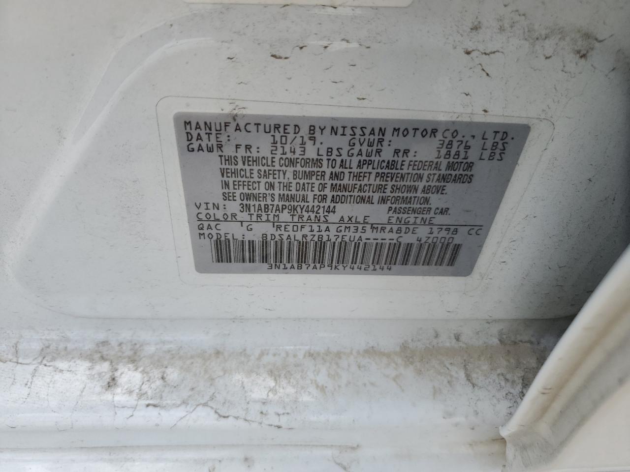 Photo 11 VIN: 3N1AB7AP9KY442144 - NISSAN SENTRA 