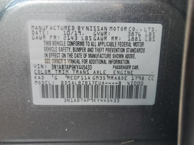 Photo 12 VIN: 3N1AB7AP9KY445433 - NISSAN SENTRA S 