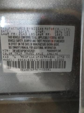 Photo 11 VIN: 3N1AB7AP9KY453581 - NISSAN SENTRA S 