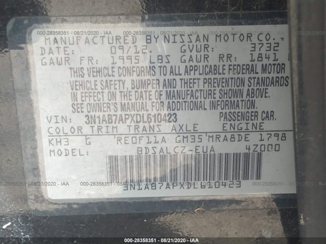 Photo 8 VIN: 3N1AB7APXDL610423 - NISSAN SENTRA 