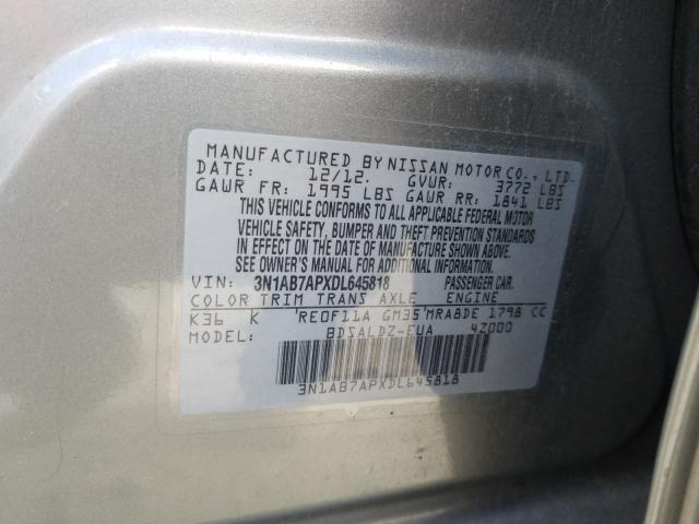 Photo 9 VIN: 3N1AB7APXDL645818 - NISSAN SENTRA S 