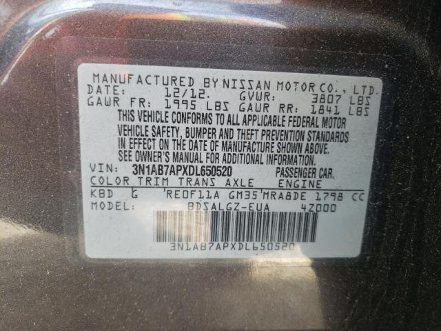 Photo 9 VIN: 3N1AB7APXDL650520 - NISSAN SENTRA S 