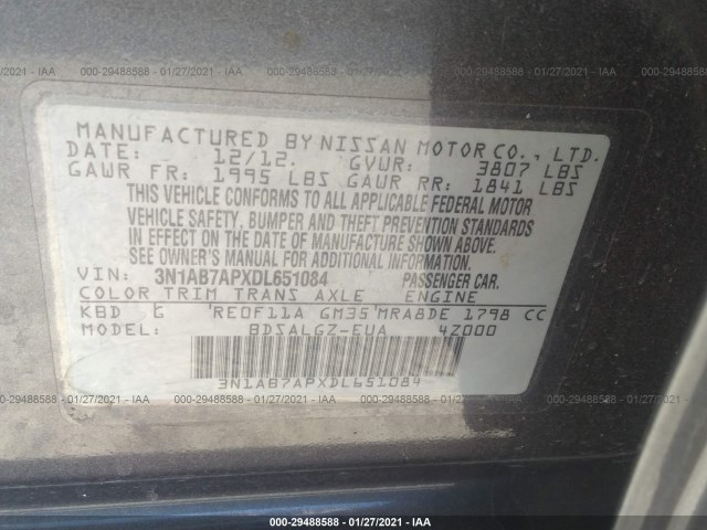 Photo 8 VIN: 3N1AB7APXDL651084 - NISSAN SENTRA 