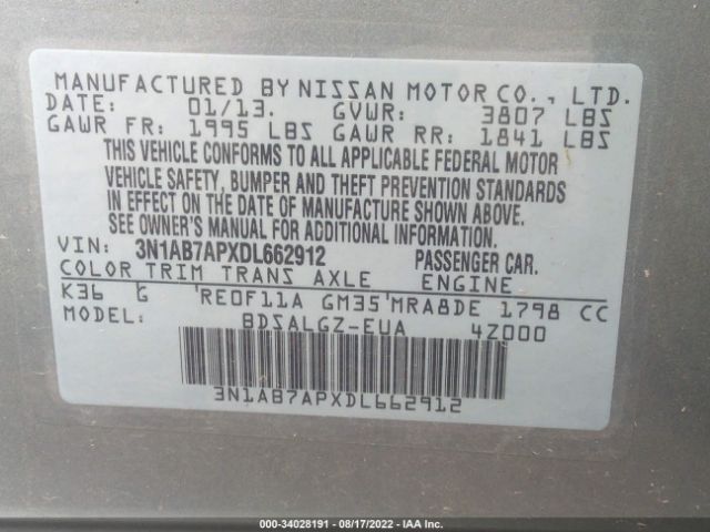 Photo 8 VIN: 3N1AB7APXDL662912 - NISSAN SENTRA 