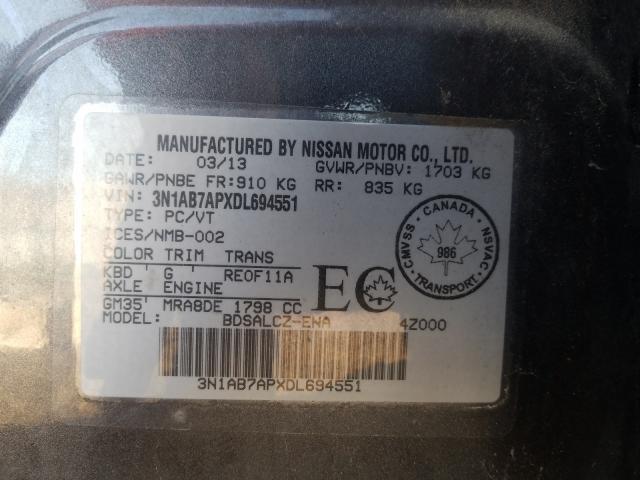 Photo 9 VIN: 3N1AB7APXDL694551 - NISSAN SENTRA 