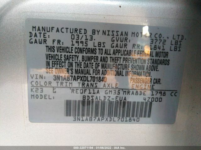 Photo 8 VIN: 3N1AB7APXDL701840 - NISSAN SENTRA 