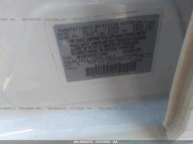 Photo 8 VIN: 3N1AB7APXDL714751 - NISSAN SENTRA 