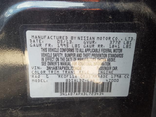 Photo 9 VIN: 3N1AB7APXDL723434 - NISSAN SENTRA S 