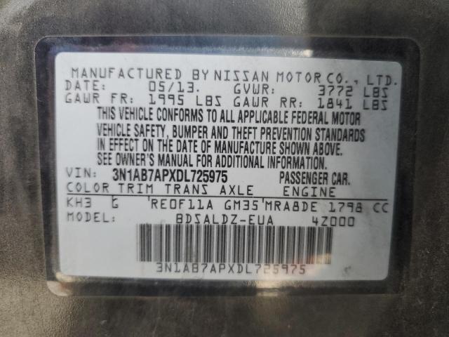 Photo 11 VIN: 3N1AB7APXDL725975 - NISSAN SENTRA S 