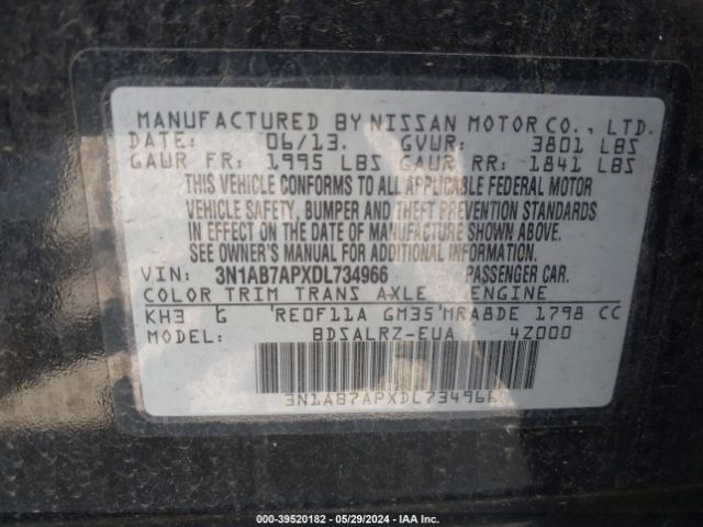 Photo 8 VIN: 3N1AB7APXDL734966 - NISSAN SENTRA 