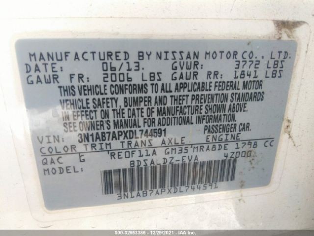 Photo 8 VIN: 3N1AB7APXDL744591 - NISSAN SENTRA 