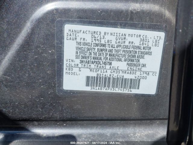 Photo 8 VIN: 3N1AB7APXDL745756 - NISSAN SENTRA 