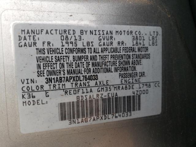 Photo 11 VIN: 3N1AB7APXDL764033 - NISSAN SENTRA S 