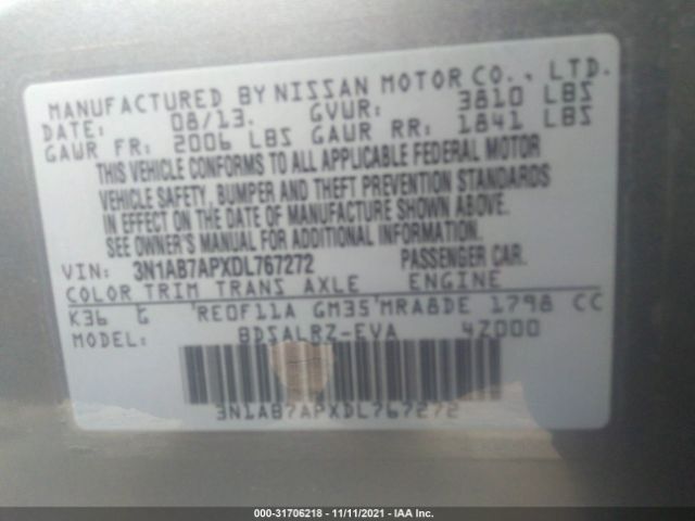 Photo 8 VIN: 3N1AB7APXDL767272 - NISSAN SENTRA 