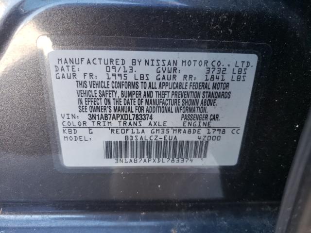 Photo 9 VIN: 3N1AB7APXDL783374 - NISSAN SENTRA S 