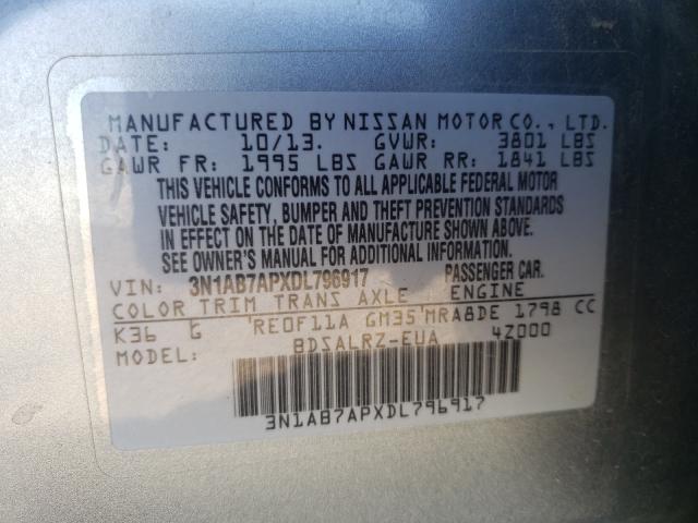 Photo 9 VIN: 3N1AB7APXDL796917 - NISSAN SENTRA S 