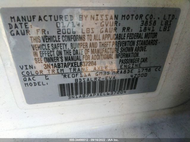 Photo 8 VIN: 3N1AB7APXEL637204 - NISSAN SENTRA 