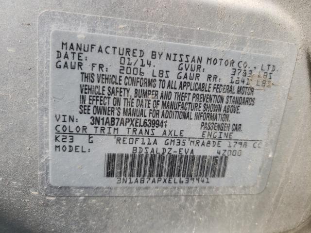 Photo 9 VIN: 3N1AB7APXEL639941 - NISSAN SENTRA S 